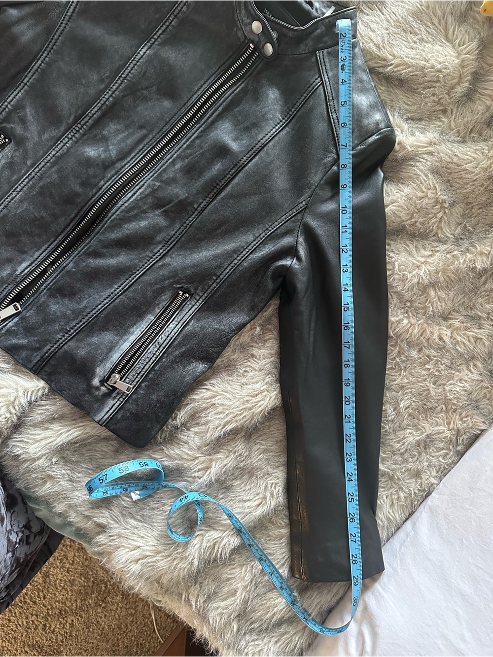 Black Leather Moto Jacket - Picture 14 of 15